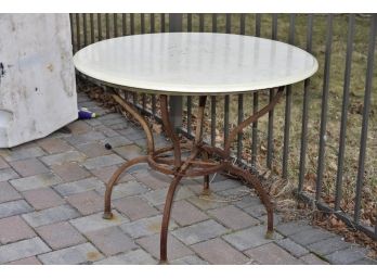 Drexal Marble Top Outdoor Table 4 - 36'D X 28'H