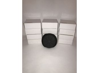 BLACK RUBBER DRINK COASTERS LOT 12 SETS NEW