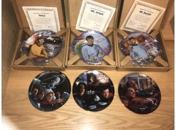 LOT OF 6 COLLECTIBLE STAR TREK PLATES