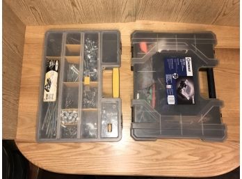 LOT OF 2 STORAGE TRAYS WITH CONTENTS