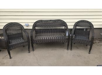 3 OUTDOOR WICKER CHAIRS