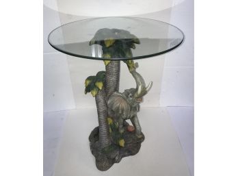 SMALL GLASS TOP ELEPHANT TABLE