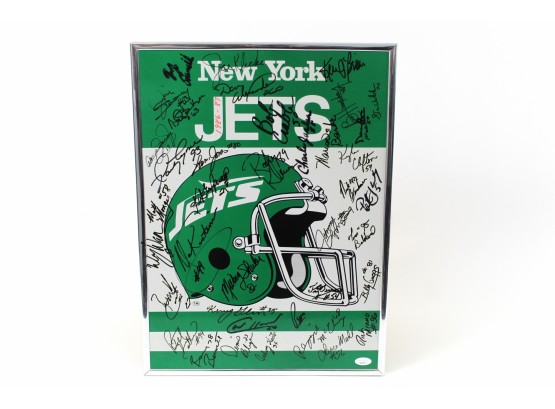 Jets 1986-1987 Team Signed Logo Board W/ LOA