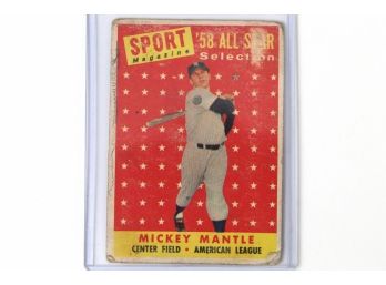 1958 Topps Baseball #487 Mickey Mantle All-Star