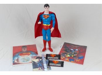 Superman Memorabilia Lot Including 1988 14.5' Action Figure