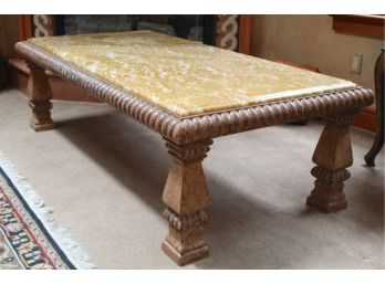 Marble Top Coffee Table 64' X 32' X 19.5'