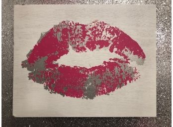 Pink And Silver Lip Stick Kiss Picture