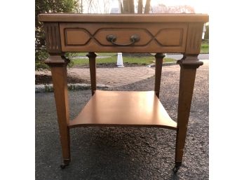 Mersman End Table With Drawer And Beige Style Top