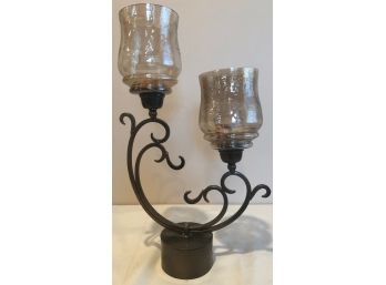 Decorative Candle Holder With Oil Bronze Base