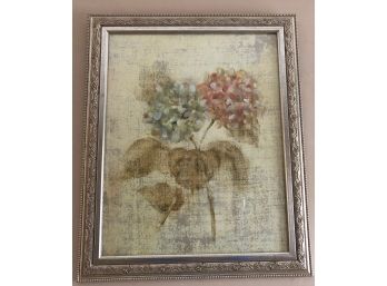 Floral Print With Silver Engraved Frame