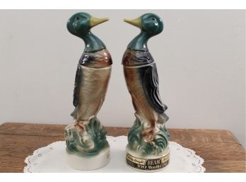 Pair Of Large Duck Decanters