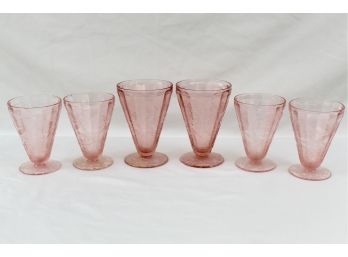 Vintage Pink Depression Glass Parfait Cups