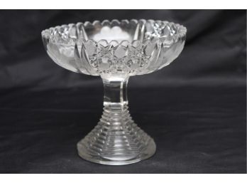 Vintage Lead Crystal Pedestal Dish