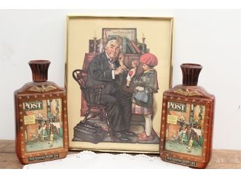 Norman Rockwell Decanter Set & Photo