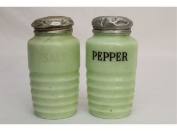 Jadeite Green Milk Glass Salt And Pepper Shaker
