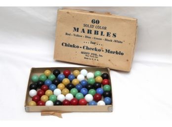 Vintage Set Of Marble In Original Box
