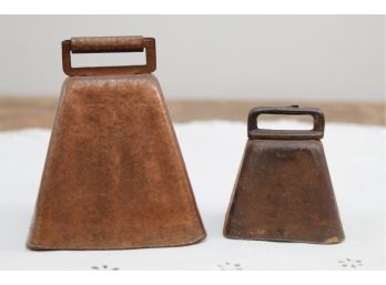Pair Of Vintage Copper Cow Bells