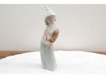 Lladro Girl With Rooster