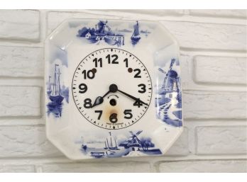 Delft Style Porcelain Clock Made In Germany