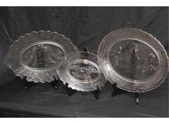 Three Oval American History Themed Platters