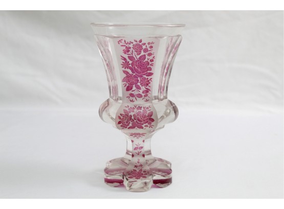 Etched Cranberry Glass