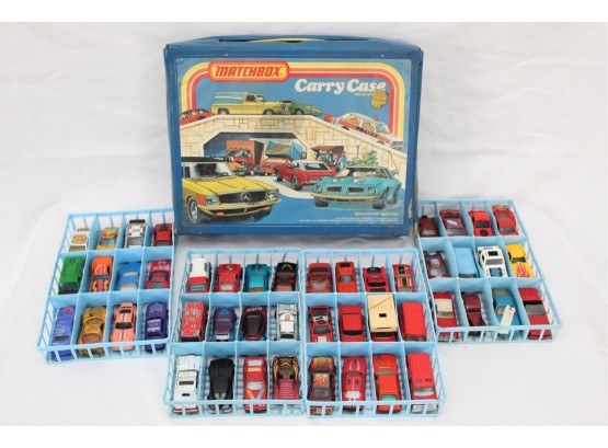 Vintage Matchbox Case & Toy Car Collection