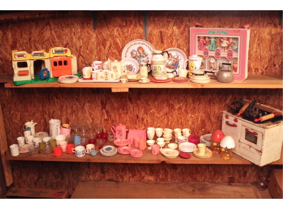 Antique Doll House Plates And Cookware