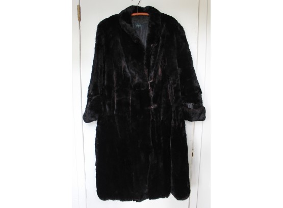 Vintage Fur Coat With Black 75' Sweep At Bottom