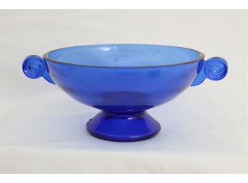 Vintage Cobalt Blue Pedestal Bowl