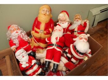 Box Of Vintage Santa's