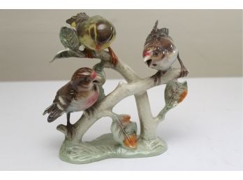 Goebel Trio Of Perched Finches 1966