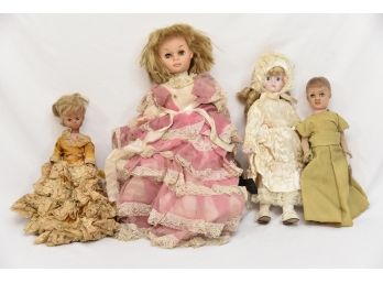 Lot Of 4 Fancy Dress Dolls Including Alex And PM Sales - #57