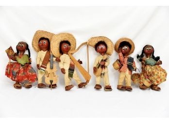 Lot Of 6 Central American Music Themed Dolls - #46