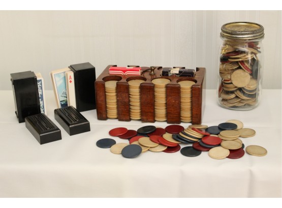 Vintage Playing Cards And Poker Chips