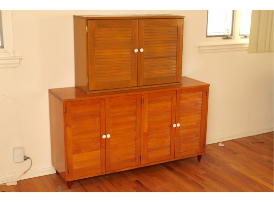 Honey Maple Louvered Cabinet