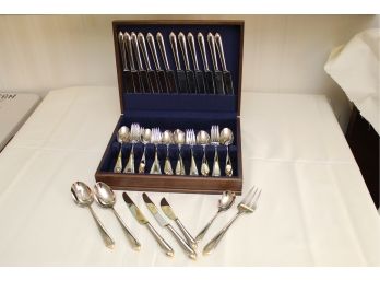 Reed And Barton Flatware Service For 12 With Walnut Presentation Box