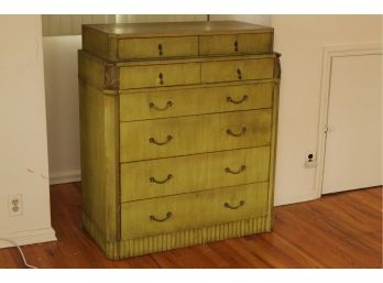 Vintage Green Painted Chest Of Drawer 38 X 21 X 45