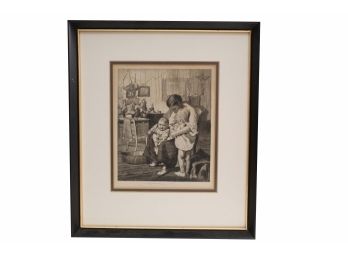 'Temps Difficiles' William Lee Hankey Etching Stamped & Pencil Signed 13' X 16'
