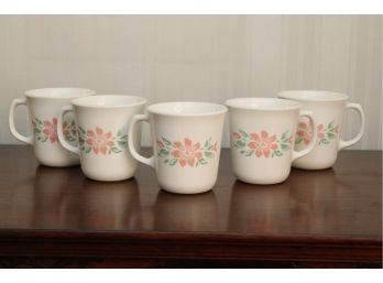 Set Of Vintage Floral Corelle Coffee Cups