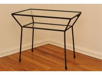 Wrought Iron Two Shelf Side Table 24.5 X 16.5 X 21