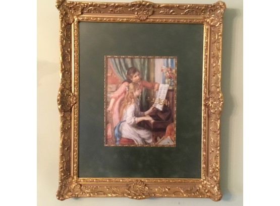 Two Young Girls At The Piano By Renoir Framed Picture