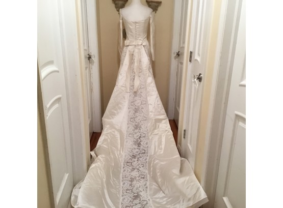 Satin Wedding Gown With Beautiful Train