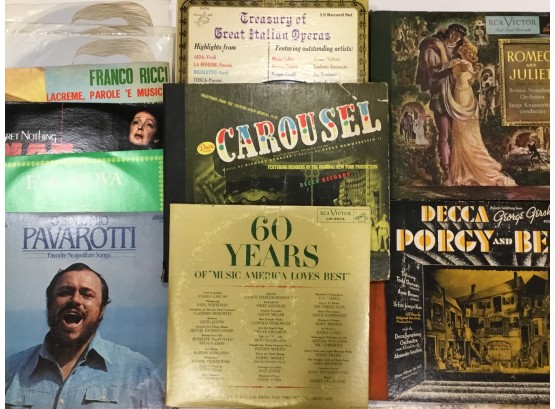 Vintage Italian, Opera & Musicals 33-1/3 Record Albums