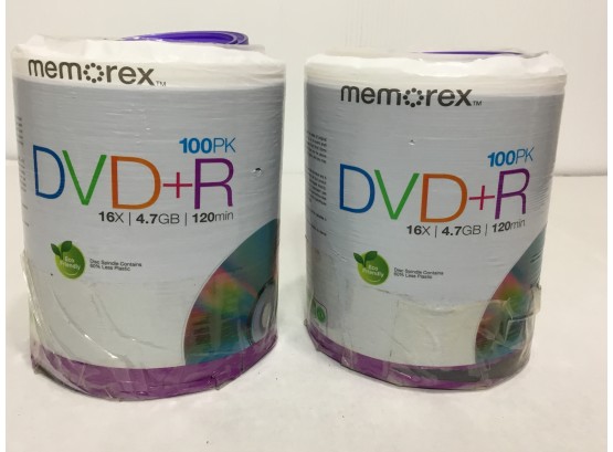 2 Packages Memorex DVD R  16X 4.7GB 120 Min.