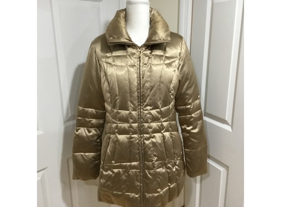 Jones New York Gold Down & Feather Puffer Jacket Size Large