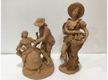 2 Vintage Clay Figures From Italy