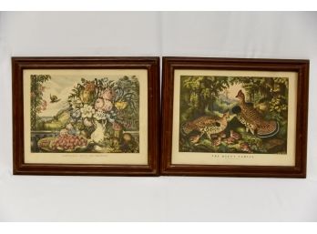 Pair Of Currier & Ives Framed Prints 16 X 13