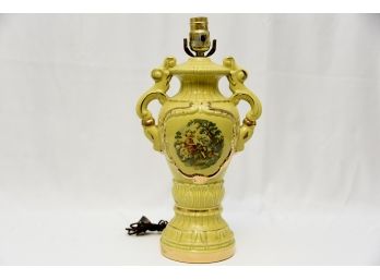 Mustard Colored Renaissance Themed Table Lamp