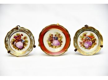 3 Miniature Limoges Plates