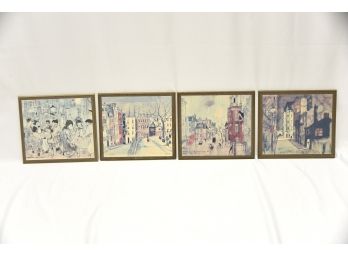 Set Of 4 Art Plaques 9 X 8